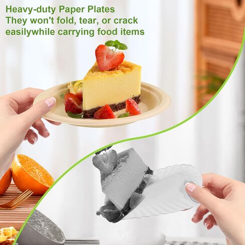 6 Inch Paper Plates 150 Counts, Heavy-Duty Disposable Small Paper Plates, Compostable Plates, Made Of Natural Bagasse, Eco-Friendly Sugarcane Plates in Saudi Arabia