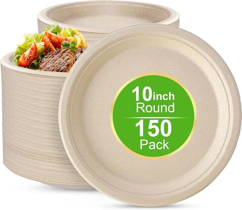 6 Inch Paper Plates 150 Counts, Heavy-Duty Disposable Small Paper Plates, Compostable Plates, Made Of Natural Bagasse, Eco-Friendly Sugarcane Plates in Saudi Arabia