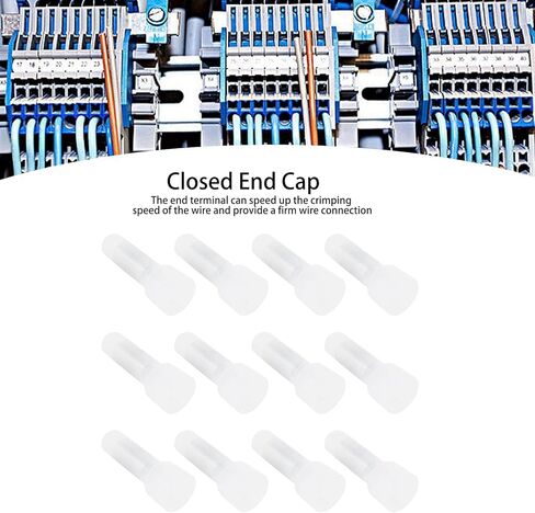 Closed End, 1000Pcs Closed End Terminal Transparent Nylon Crimping Wire Cable Connector Kits Terminals, Industrial & Scientific (CE2) in Kuwait