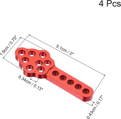 MECCANIXITY 4Pcs RC Car Shock Absorber Mount CNC Metal Mount Adjust Height Angle Stand for 1/10 Crawler Cars SCX10 90046 D90 D110 RC Crawler Car Truck Models, Red in Saudi Arabia