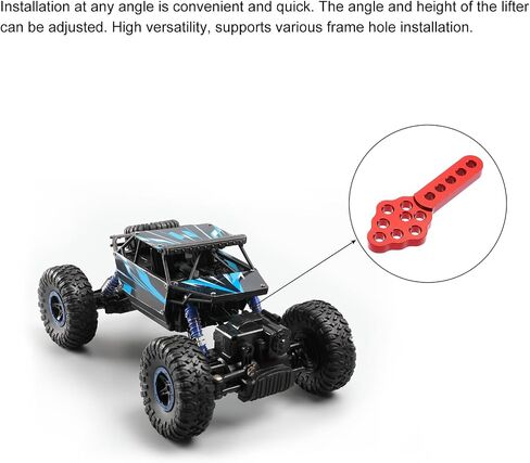MECCANIXITY 4Pcs RC Car Shock Absorber Mount CNC Metal Mount Adjust Height Angle Stand for 1/10 Crawler Cars SCX10 90046 D90 D110 RC Crawler Car Truck Models, Red in Saudi Arabia