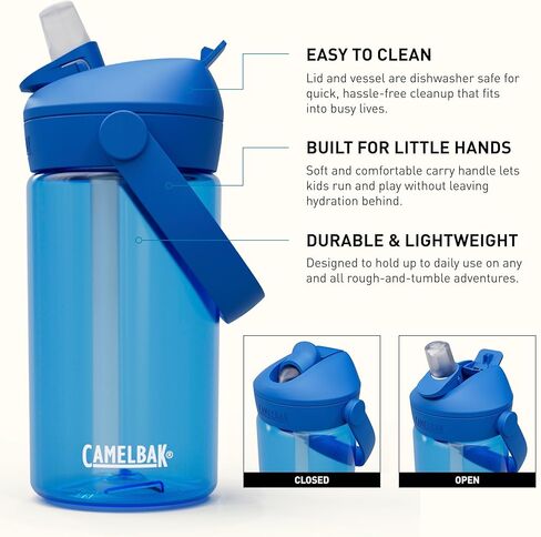 CamelBak Thrive Flip Straw Kids 14oz Water Bottle with Tritan Renew – Easy Carry - Straw Top, Friendly Forest in Kuwait