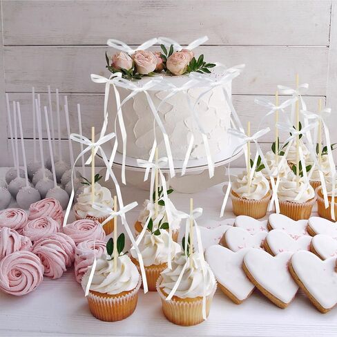 ephlyn 30pcs bow cupcake topcake topcake valentine's bowknot ripbons coquette bow high اطلى كوب بالون جدار الحفلات ، كعكة الحلوى اختيارات طفلة in Kuwait