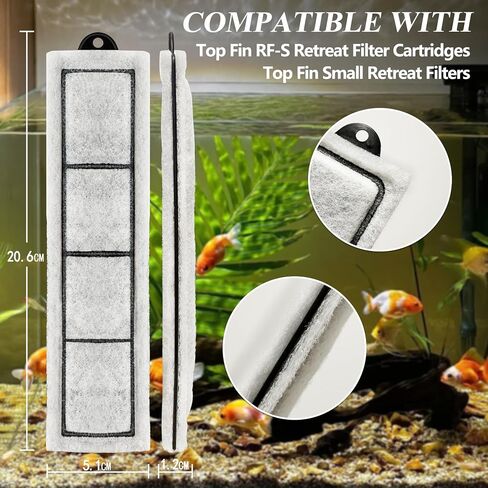 8 Pack Small Aquarium Filters Cartridges Replacement Compatible with Top Fin RF-S Small Retreat Filter Cartridges in Saudi Arabia
