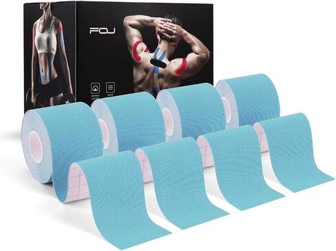 Kinesiology Tape (4 Pack) Athletic Tape 16.4ft Water Resistant Kinetic Uncut Sports Tape for Knees, Ankles, Shoulder, Pain Relief, Injury Recovery and Physio Therapy in Saudi Arabia