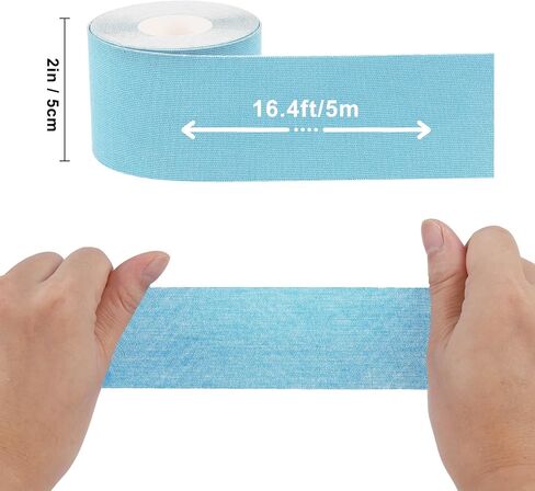 Kinesiology Tape (4 Pack) Athletic Tape 16.4ft Water Resistant Kinetic Uncut Sports Tape for Knees, Ankles, Shoulder, Pain Relief, Injury Recovery and Physio Therapy in Saudi Arabia
