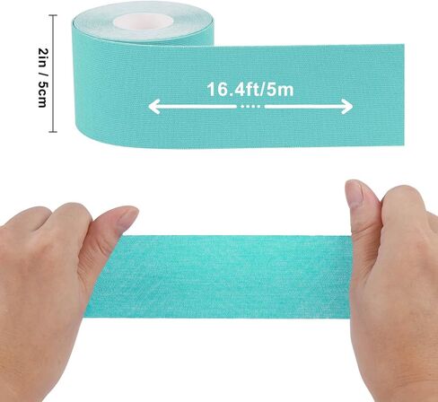 Kinesiology Tape (4 Pack) Athletic Tape 16.4ft Water Resistant Kinetic Uncut Sports Tape for Knees, Ankles, Shoulder, Pain Relief, Injury Recovery and Physio Therapy in Saudi Arabia
