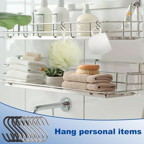 200pcs Mini S Hooks for Hanging, 1/2 Inch Stainless Steel Tiny Miniature Ornament Hooks Metal Wire Small S-Shaped Hangers Connectors for Jewelry Making DIY Craft Keychain (Silver) in Saudi Arabia