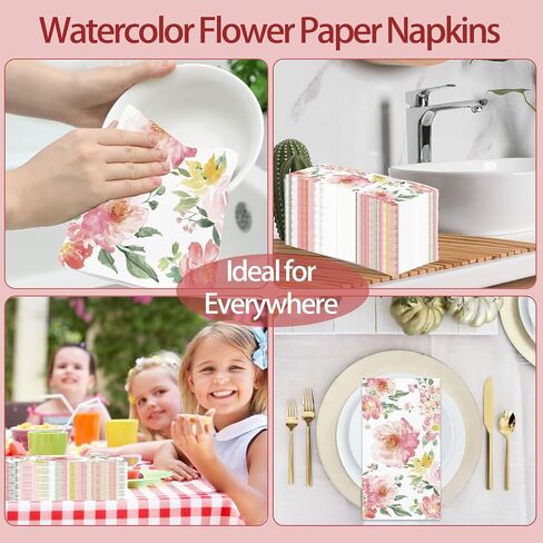 100PCS Greenery Paper Napkins 3 Ply Disposable Hand Towels for Bathroom Green Eucalyptus Leaf Guest Napkins Decorative Dinner Napkins for Bridal Baby Shower Wedding Birthday Spring Party in Saudi Arabia