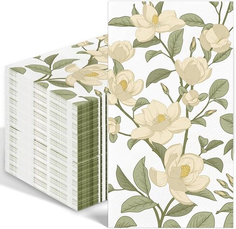 100PCS Greenery Paper Napkins 3 Ply Disposable Hand Towels for Bathroom Green Eucalyptus Leaf Guest Napkins Decorative Dinner Napkins for Bridal Baby Shower Wedding Birthday Spring Party in Saudi Arabia