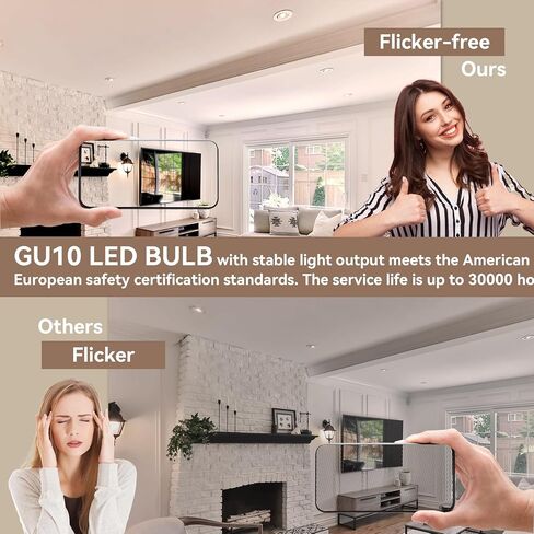 Comzler GU10 LED LED Dimmable ، 50W مكافئ الهالوجين GU10 ، 2700K بديل GU10 أبيض ناعم لإضاءة المسار ، MR16 GU10 المصباح الكهربائي LED 4W ， 120 ° زاوية شعاع ， 400LM 120V ، حزمة 6 ، ETL مدرجة in Kuwait