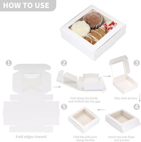 23 Kraft Paper Boxes with Window 4.13 x 4.13 x 1.18 Inch Candy Packaging, Small Gift Boxes, Soap holder, Mini Treat Packaging for Bakery Chocolate Jewelry Display(White) in Saudi Arabia