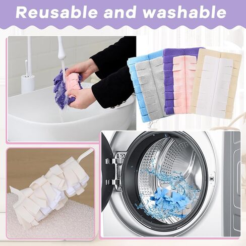Zubebe 12 Pcs Duster Refill Fleece Refills Hand Dusters Cleaning Reusable Duster Pads Washable Dusters for Cleaning Ceiling Fan Hardwoods Window Kitchen Floor (Colourful) in Kuwait