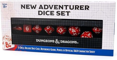 مجموعة D&D New Adventure Dice Set (النرد الأحمر مع العلبة السوداء) in Kuwait