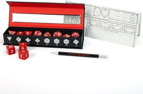 مجموعة D&D New Adventure Dice Set (النرد الأحمر مع العلبة السوداء) in Kuwait