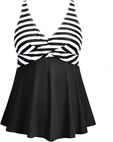 Plus Size Tankini Top Only - Flowy Bathing Suits Top Plus Size Swim Top 2025 Modest Swimsuits Top in Kuwait