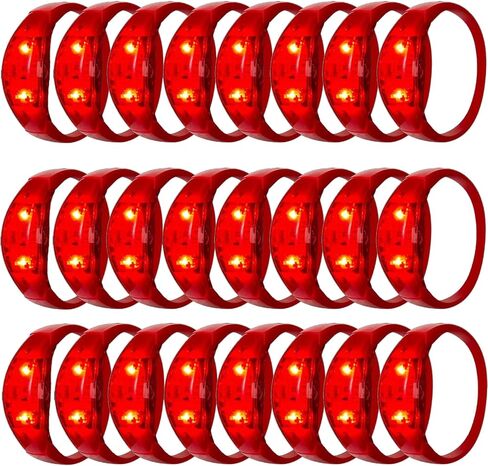 24 Pcs LED Glow Bracelets Sound Activated Bracelet Glow Bracelets with Flashing LED Strobe for Wedding,Carnival,Concerts , Night Events, Rave, Game Prizes, Birthday Party Favor (white) in Saudi Arabia