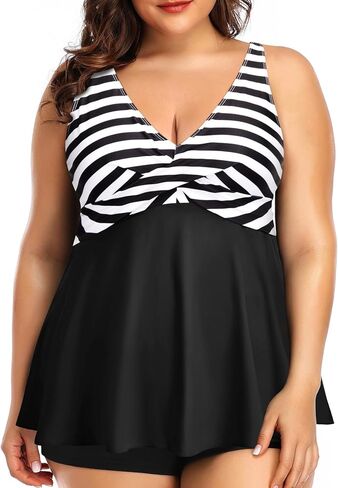 Plus Size Tankini Top Only - Flowy Bathing Suits Top Plus Size Swim Top 2025 Modest Swimsuits Top in Kuwait