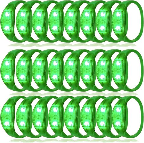 24 Pcs LED Glow Bracelets Sound Activated Bracelet Glow Bracelets with Flashing LED Strobe for Wedding,Carnival,Concerts , Night Events, Rave, Game Prizes, Birthday Party Favor (white) in Saudi Arabia