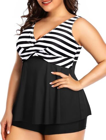 Plus Size Tankini Top Only - Flowy Bathing Suits Top Plus Size Swim Top 2025 Modest Swimsuits Top in Kuwait