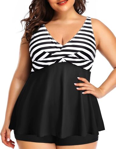 Plus Size Tankini Top Only - Flowy Bathing Suits Top Plus Size Swim Top 2025 Modest Swimsuits Top in Kuwait