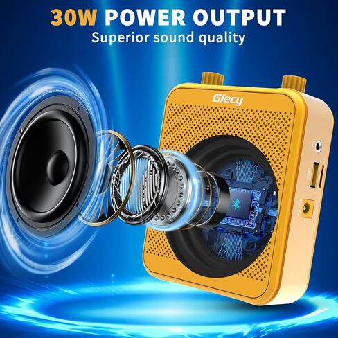 Voice Amplifier, Giecy 30W 2800mAh Rechargeable Personal Voice Amplifier with Microphone Headset, Portable Speaker for Multiple Locations Classroom, Meetings and Outdoors (G300-Red) in Kuwait