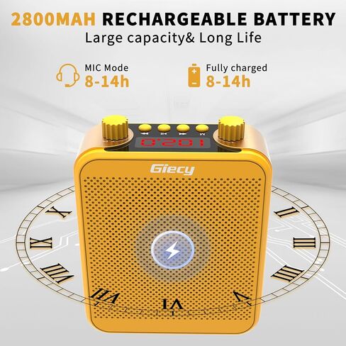 Voice Amplifier, Giecy 30W 2800mAh Rechargeable Personal Voice Amplifier with Microphone Headset, Portable Speaker for Multiple Locations Classroom, Meetings and Outdoors (G300-Red) in Kuwait
