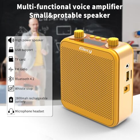 Voice Amplifier, Giecy 30W 2800mAh Rechargeable Personal Voice Amplifier with Microphone Headset, Portable Speaker for Multiple Locations Classroom, Meetings and Outdoors (G300-Red) in Kuwait