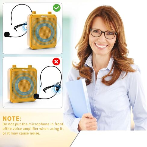 Voice Amplifier, Giecy 30W 2800mAh Rechargeable Personal Voice Amplifier with Microphone Headset, Portable Speaker for Multiple Locations Classroom, Meetings and Outdoors (G300-Red) in Kuwait