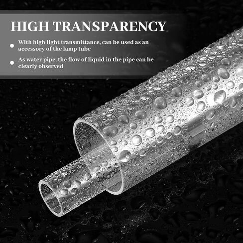 30 Pcs Acrylic Tube Rigid Acrylic Pipe Wall Thickness Round Cylinder Clear Pipe Plastic Hard Clear Tubing DIY Acrylic Tube for Advertising Lighting (16 Inch Long) (1 Inch) in Kuwait