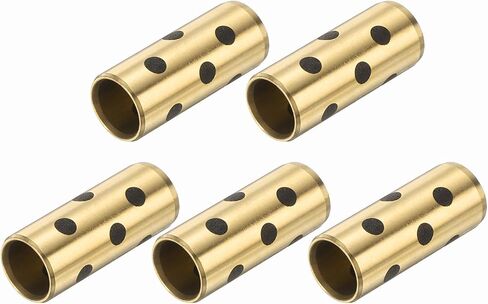 uxcell 3pcs Sleeve Bearings 8mm Bore x 10mm OD x 25mm Height, Wrapped Oilless Bushings Brass Graphite, JDB Oilless Graphite Lubricating Cast Brass Bushing in Saudi Arabia