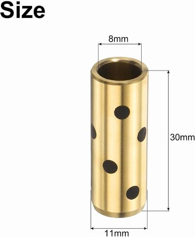 uxcell 3pcs Sleeve Bearings 8mm Bore x 10mm OD x 25mm Height, Wrapped Oilless Bushings Brass Graphite, JDB Oilless Graphite Lubricating Cast Brass Bushing in Saudi Arabia