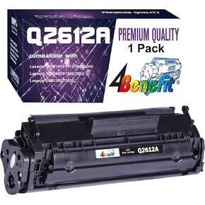 4Benefit التوافق 12A 2612A Q2612A خرطوشة الحبر المستخدمة في HP LaserJet Laserjet Pro 1010 1012 1018 1020 1022 1022n 3015 3030 3050 3052 3055 M1319F Printer (1-Pack ، Black)