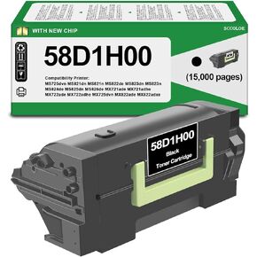 58D1H00 خرطوشة الحبر عالية العائد (15000 صفحة) متوافقة مع LEXMARME 58D1H00 58D0HA0 58D0H0G 58D1H0E لـ MS821 MS822 MS823 MS824 MS825 MS826 MX725 MX721 MX725 MX822 MX824 MX824 MX824 MX824 MX824 MX824 MX824 MX824 MX
