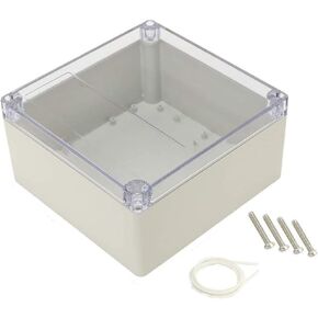 YXQ 263x182x60mm Junction Box Clear Cover IP65 Waterproof ABS Project Case Enclosure Cable (10.4 x 7.2 x 2.4 inches)