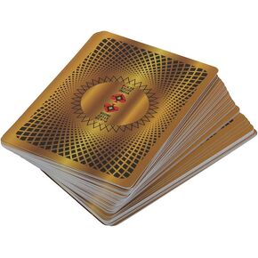Psi Plastic Poker Playing Cards for Casino Gaming -Washable Teen Patti Poker Cards, Golden (Gold)