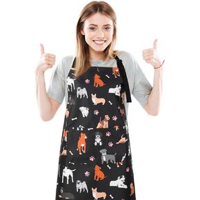 Dog Grooming Waterproof Apron with 2 Pockets, Cute Animals Puppy Dog Pets Apron, Grooming Apron for Dog Groomers in Kuwait