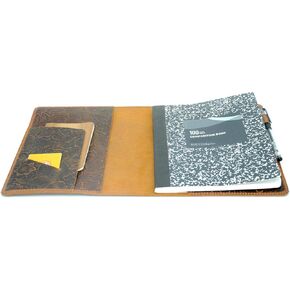 JJnusa Genuine Leather Journal Notebook Cover Cover Notebooks 9.75 "× 7.5" ، هدية للطالب ، وكتابة مذكرات للكاتب