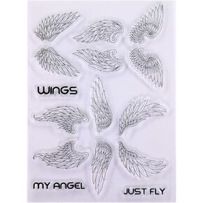Wings My Angel Just Fly Clear Stamps لزخرفة البطاقات و DIY Scrapbooking 2111539
