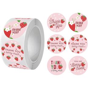 500pcs Strawberry Thanks You Therms 6 Designs Sweet Berry الكثير من الملصقات