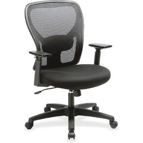 Lorell Soho Task Chair, Mid-Back, Mesh Back with Fabric Seat, Black