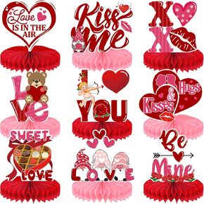 زخارف عيد الحب ، قطعة محورية في عيد الحب لزخارف طاولة عيد الحب ، قرارات العسل القلبية المركزية لزخارف عيد الحب ، 9 مساءً