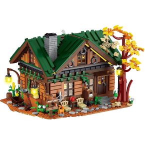 NUTCRACKER Medieval Forest Cabin Building Set with LED Light, Retro Forest Log Wood House Construction Model Toy Building Set, Easter Gifts for Adults Teens Kids Boys Girls 12+（2234 Pieces