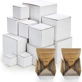 Bekith 24pcs صناديق الهدايا مزحة ، مجموعة هدايا التعشيش مجموعة حزمة مزحة ، Surprise Square Square Funny Gag Homts لحفلات الزفاف أعياد الميلاد ، تعبئة تعبئة عيد الميلاد ، الحجم المتنوع (2-6.3 بوصة)
