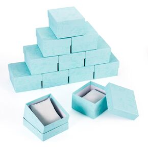 12pcs Cardboard Watch Home Fox for Men Jewelry Bracelet Wristwatch Disports Organizer Box Square Square Hights مع وسادة لعيد ميلاد الذكرى 3.2x3.3x2.2in (أسود)