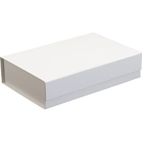 مربع Cecobox 1PC غير اللامع مع غطاء مغناطيسي لتعبئة الهدايا (11.4 "x7.5" x2 "، أبيض)