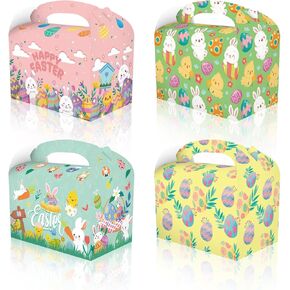 CPTBAG 12 Pack Spring Easter Bunny Party Favors Boxes Easter Egg Candy Goodie Spring Bunny Gift Treat Boxes for Baby Shower,Birthday Party Decorations