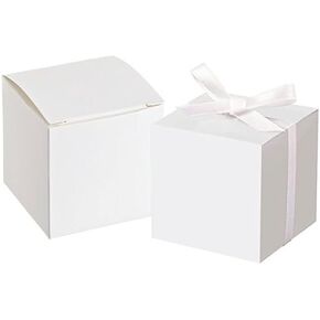 50pcs صناديق هدايا بيضاء 2x2x2inch مربع حفل زفاف الحفلات الصناديق هدايا صناديق استحمام الطفل اللوازم مع خيوط الخيش