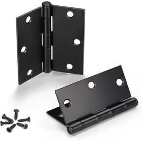 KNOBWELL 18 Pack 3.5 in Door Hinges Satin Nickel with Square Corners, 3-1/2" Heavy Duty Brushed Nickel Bifold Iron Door Hinges for Interior&Exterior Doors
