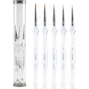 مجموعة فرشاة الطلاء مجموعة 5pcs التفاصيل الدقيقة فرشاة الطلاء مجموعة صغيرة نصيحة نصيحة الطلاء الفرشاة المصغرة فرش الطلاء للتفاصيل الدقيقة والفنية ، فرشاة الطلاء الصغيرة الصغيرة للاكريليك ، الألوان المائية ، الزيت ، الطرازات